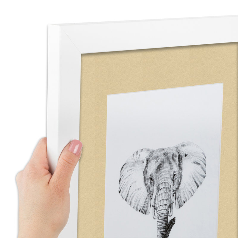 Cadre pour photo simple blanc mat 10 "x 20", Chuchotement vert