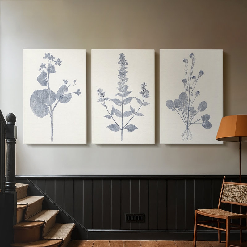 Marine Botanicals VI - Toile tendue avec châssis - 3 pièces, H 27 po x l 54 po