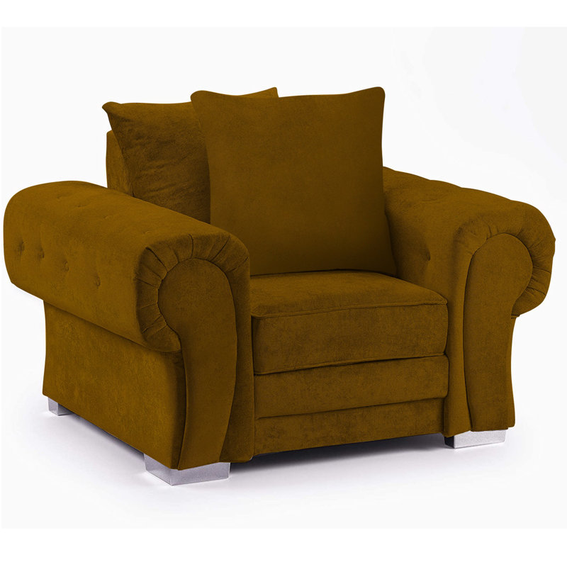 Desjardins Upholstered Armchair, Mustard