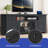 70" Farmhouse Style Media Center Media Console Media TV Stand  with 23" Electric Fireplace-1923384861