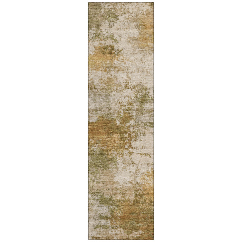 Machine Washable Indoor/Outdoor Xhevrie Copper Rug, Runner 2'3" x 7'6"