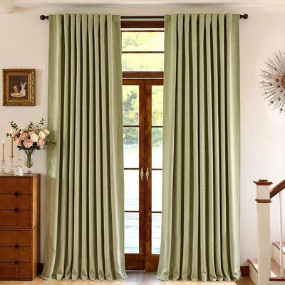 Chenille Blackout Curtains Triple-Weave Noise Reducing Drapes 2 Panels