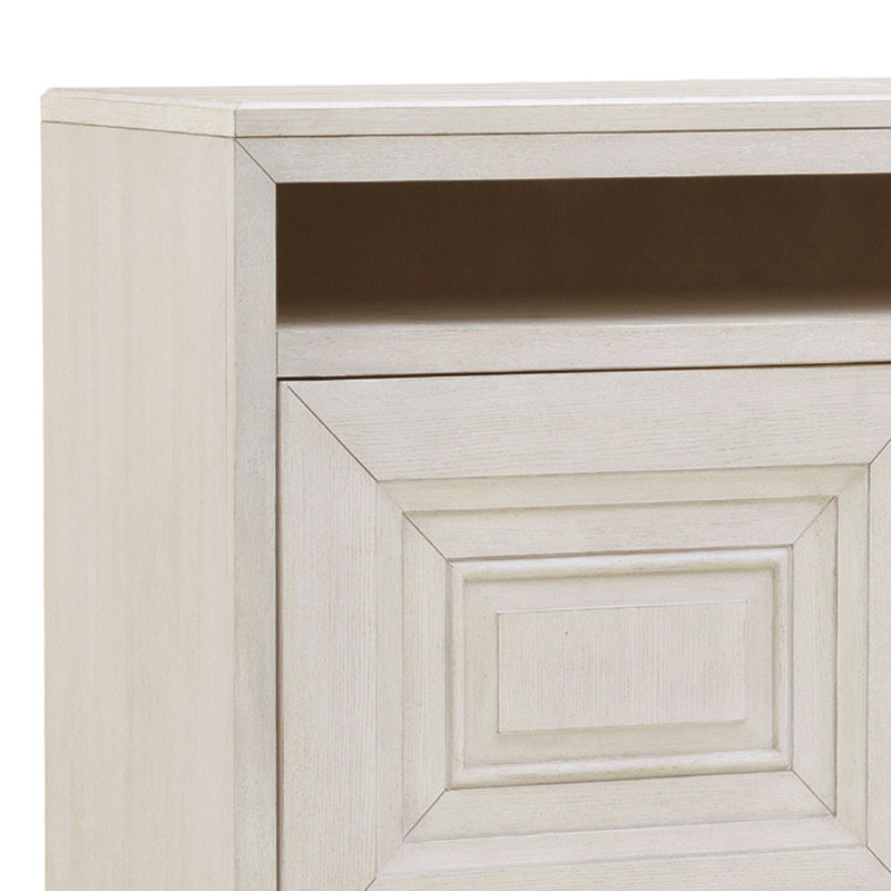 Reflection Gray 4-Door Server with Ash Wood Legs