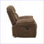 Fauteuil inclinable, fauteuil coulissant en microfibre brun noyer avec accoudoirs moelleux capitonnés | Structure en contreplaqué en bois massif