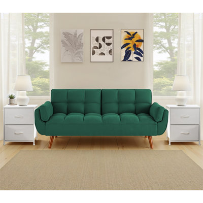 Convertible Sleeper Sofa With 2 Nightstands – Modern Space-Saving Set For Small Spaces