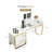 White Vanity with Flip-Top Mirror, 2 Drawers & Gold Base, Modern Storage Dressing Table-636803260