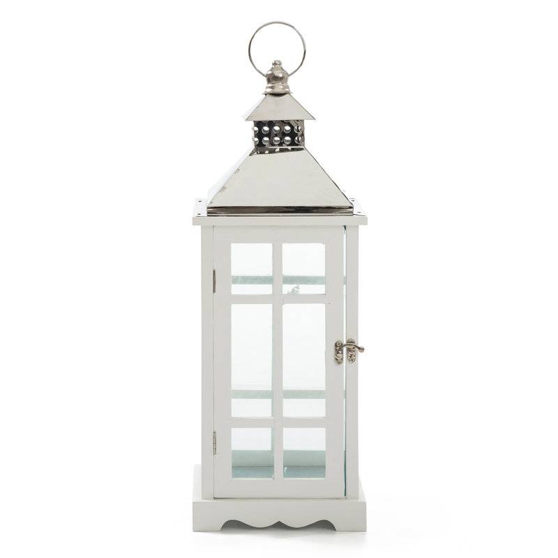Amelie White Lantern Set  Candle Holder (set Of 2)