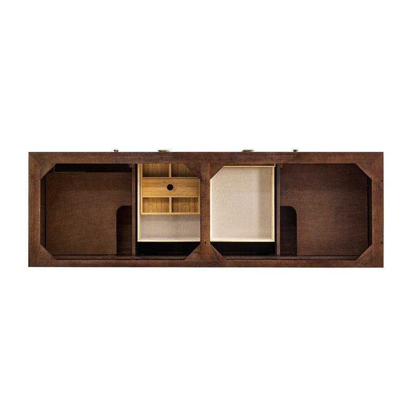 Amberly 72'' W Double Vanity, White Zeus, 8" Widespread