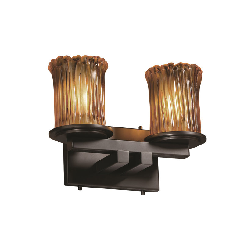 Barre d'éclairage de salle de bain 2 lumières, Noir mat, Amber
