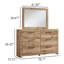 Ensemble de commode et miroir 2 pièces Oma, 6 tiroirs avec poignées, bois brun doré Oma