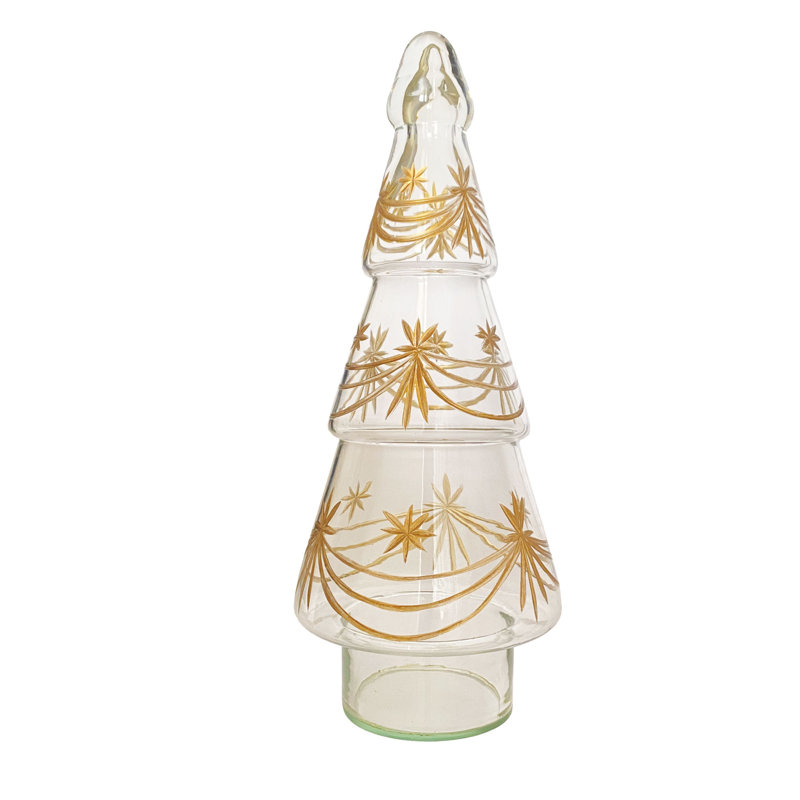 Hand-Etched Glass Tree Sculpture