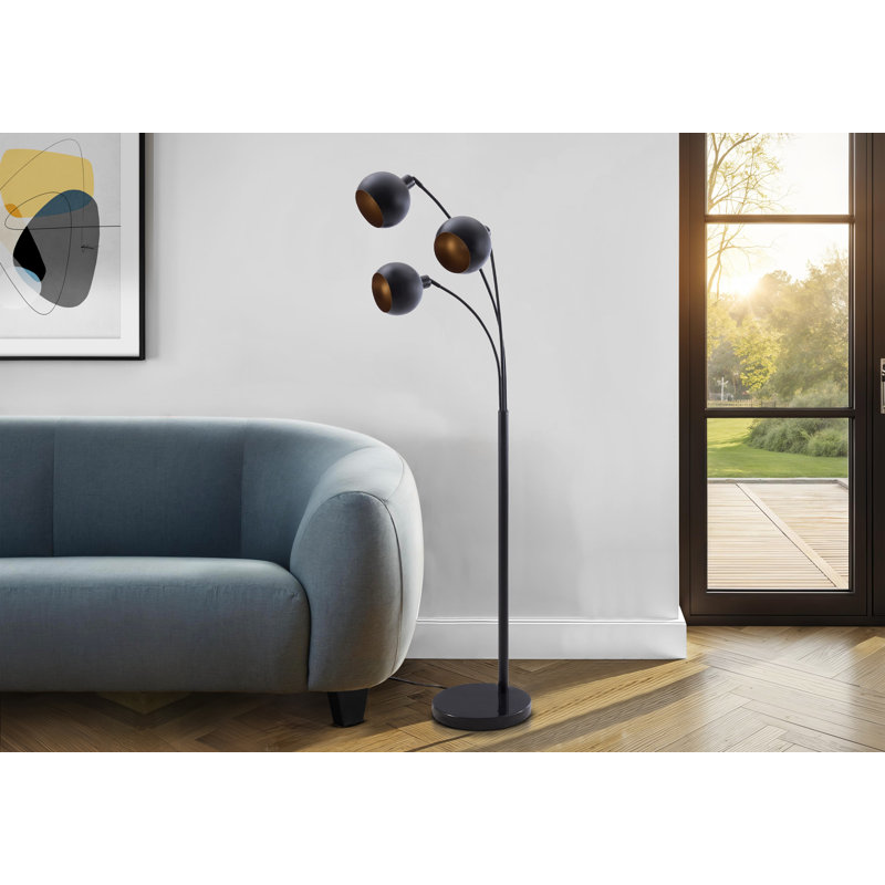 Lighting, 71 po, lampe sur pied, métal noir, contemporain