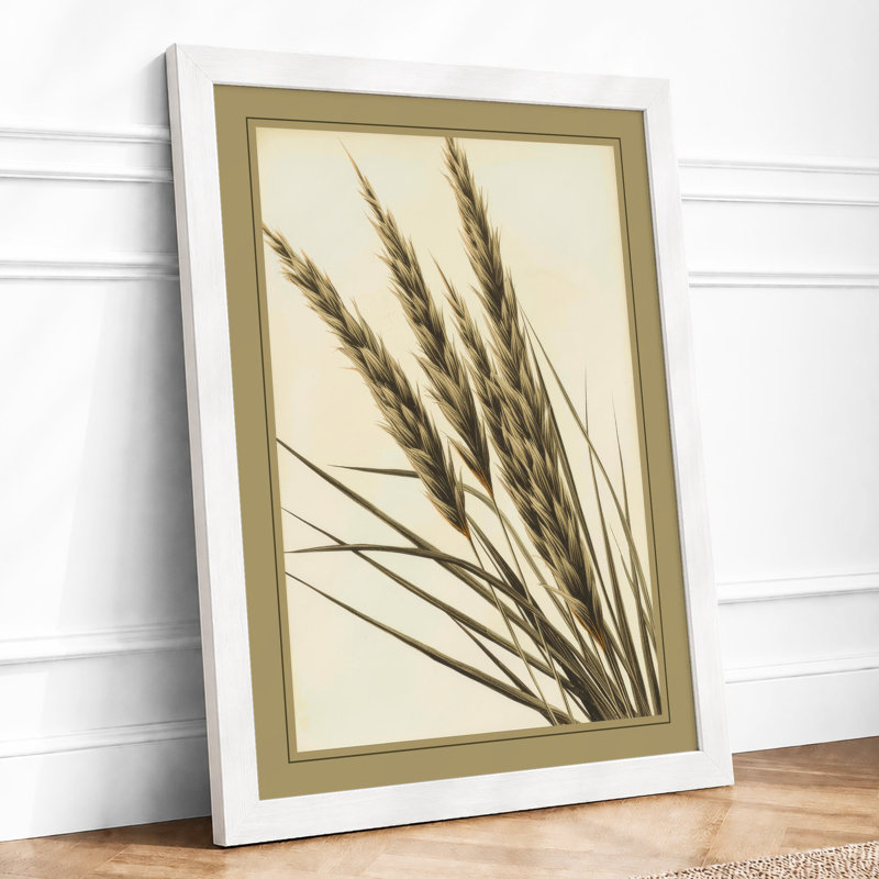 Grain Study Botanical - Framed Print, A4 - 29.7 x 21.0 cm, White