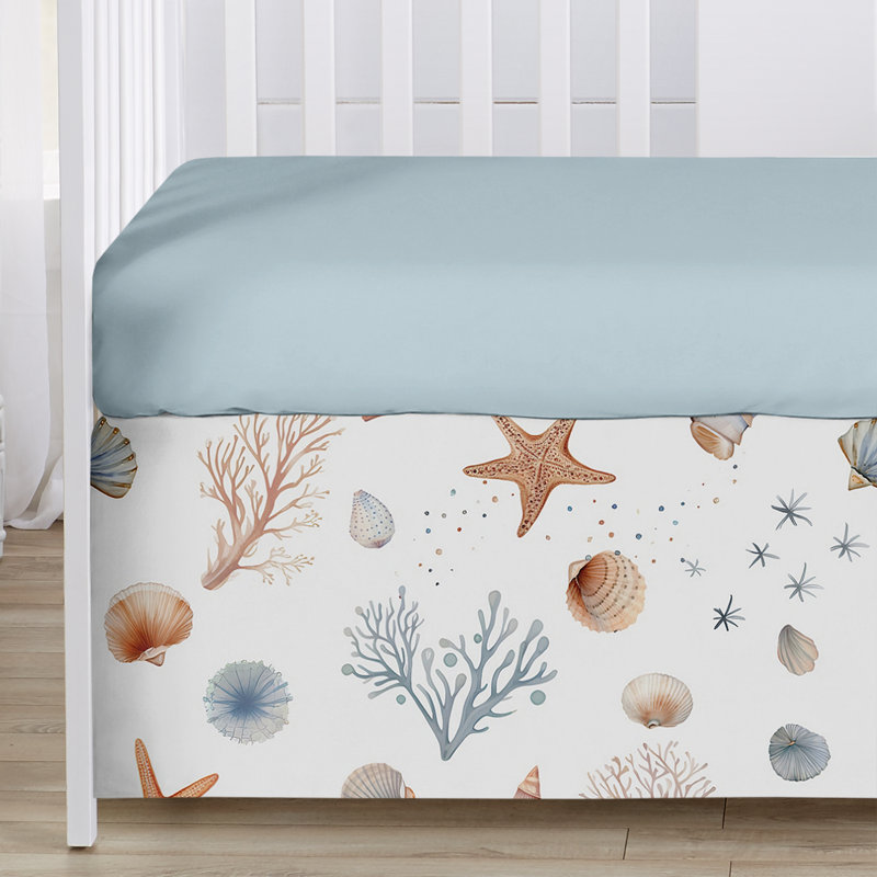 Ocean Seashells 4 Piece Crib Bedding Set
