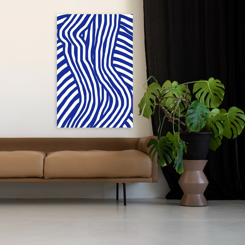 Art contemporain, art zébré contemporain abstrait, H 48 po x l 32 po