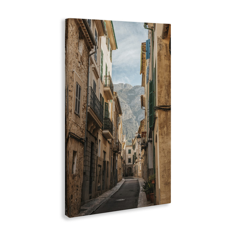 Art espagnol sur toile, "Town espagnol" par Nathan Larson, H 24 po x l 16 po