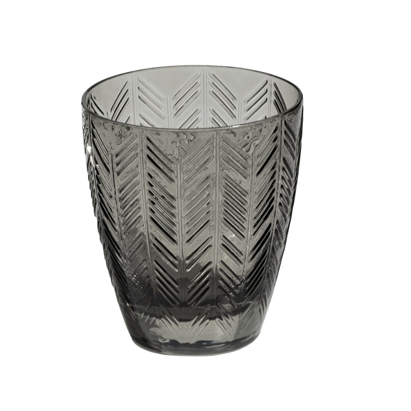 Missoni Wine Glasses ZIG ZAG Set of 6 9.8 oz, diam. 3.25, H 3.75 in, Gray