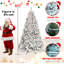 Arbre de Noël à charnière floqué avec pointes en PVC enneigées, lumières UL, 21 pommes de pin naturelles et support en métal-2088323719