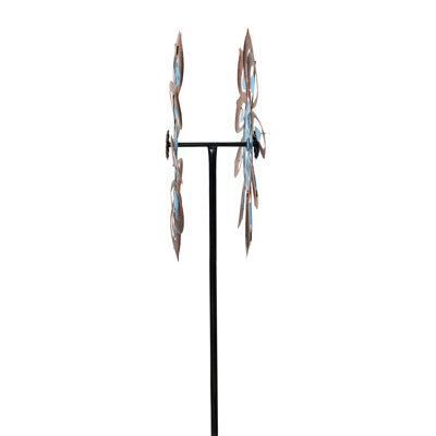 85"H Antique Flower Kinetic Wind Spinner Garden Stake for Garden, Patio & Lawn