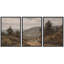 Rural Landscape " Rustic Highland Tranquil Mountainous Landscape Illustration Modern Decor Relax Calm Chic " 3 - Pieces-98697475-98697476