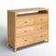Rangement double 6 tiroirs de style Mid-Century l 44,9 po Kaela avec finition en chêne naturel chaleureux et quincaillerie en métal élégant-687641060