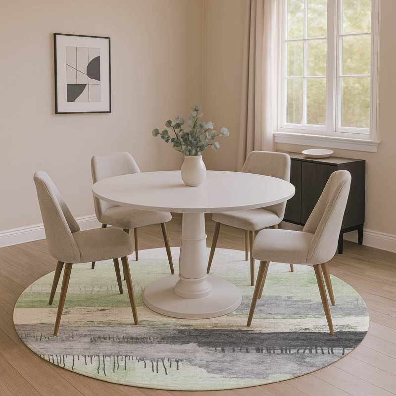 Premium Machine Washable Fairwood AMF1880 Modern Rug, Round 8'