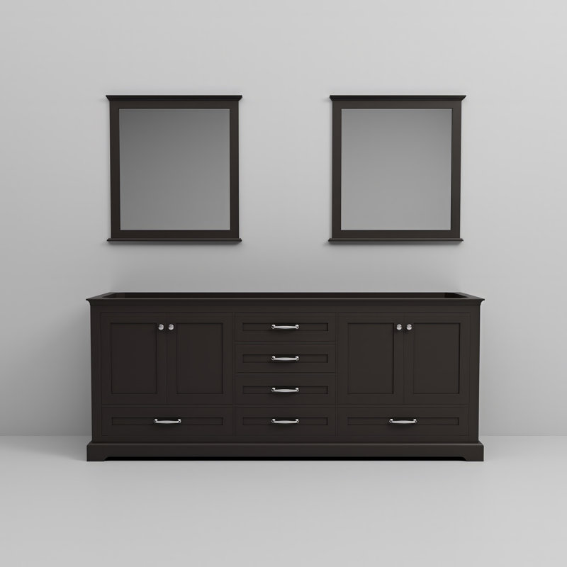 Meuble-lavabo double l 80 po x P 22 po et miroirs 30 po Dukes, Espresso