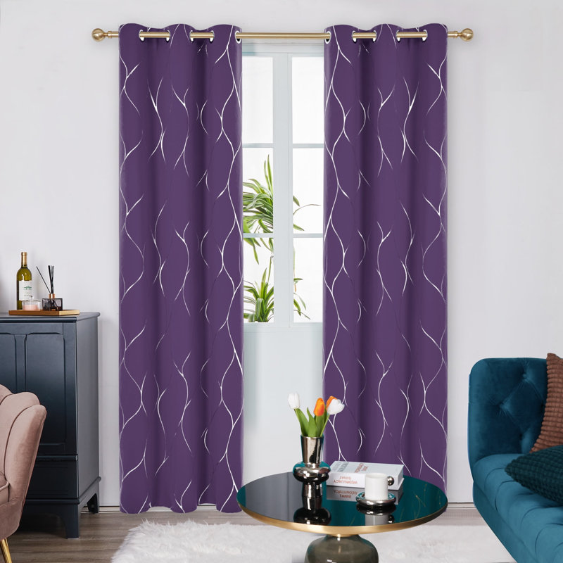 Kellda Room Darkening Curtain Pair, Purple, 42" W x 96" L