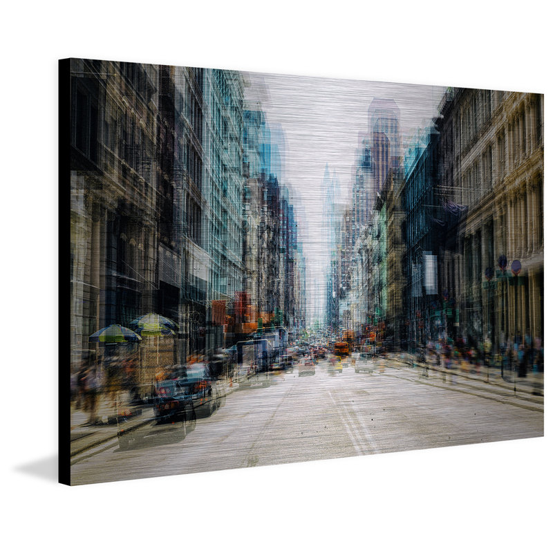 "Wide Avenue", reproduction sur métal, H 40 po x l 60 po x P 1,5 po