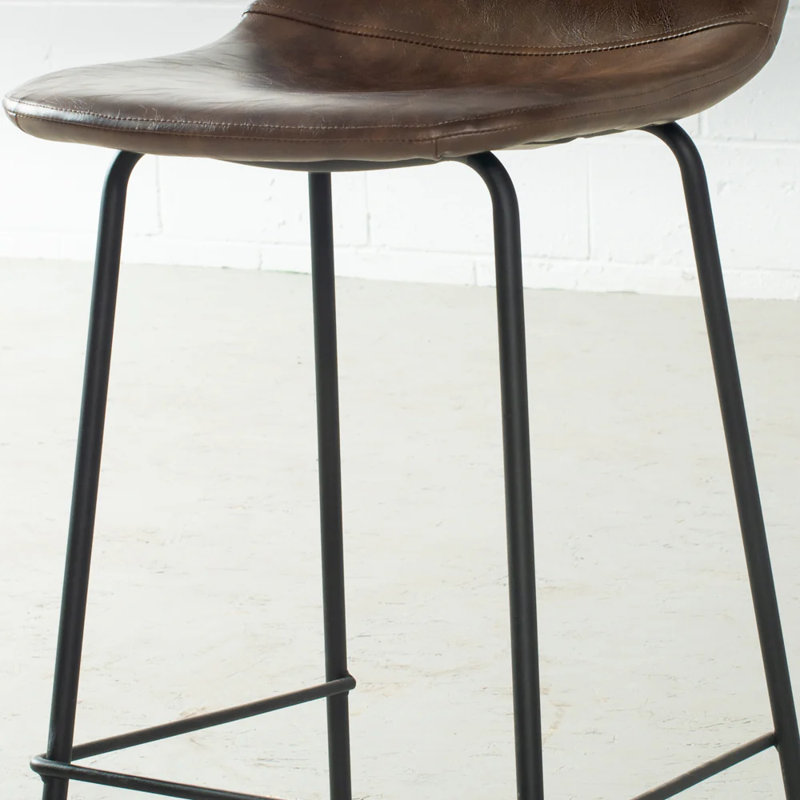Kody Masaka Vegan Leather Bar & Counter Stool (Set of 2), Espresso