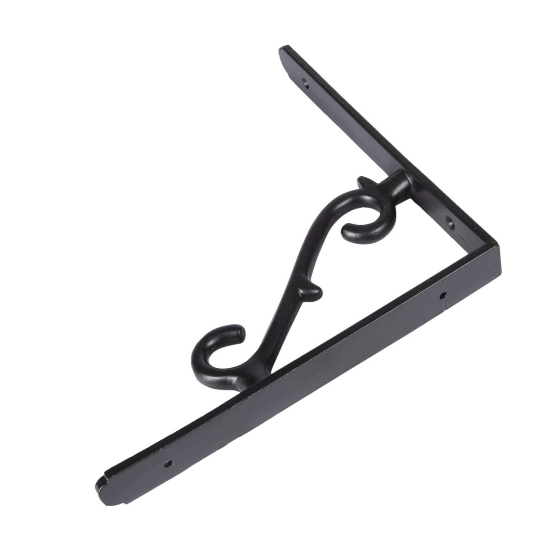 Hammer & Tongs - Scroll Iron Shelf Bracket - Black