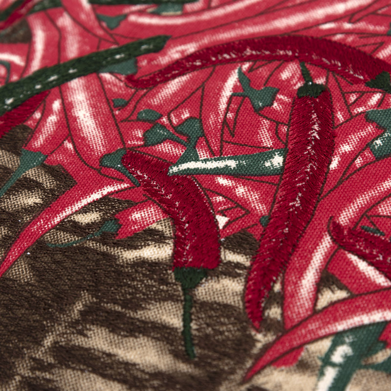 Embroidered Cotton Reversible Throw Pillow