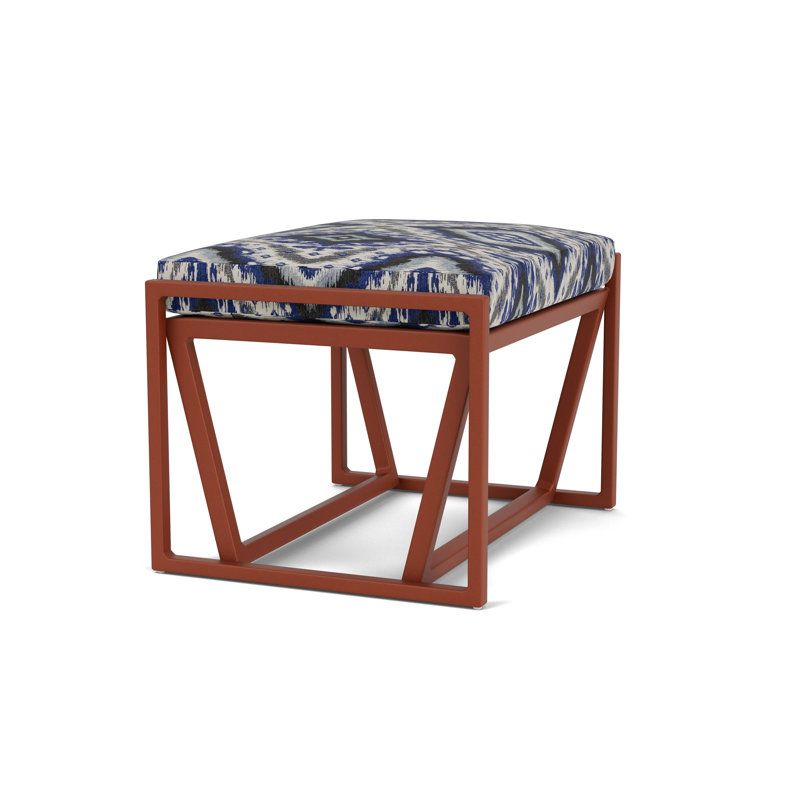 Summit Outdoor Ottoman, White, Yoko Mediterranean