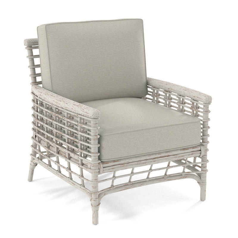 Fauteuil de Luca, Blanc antique givré, Lin colombe élite