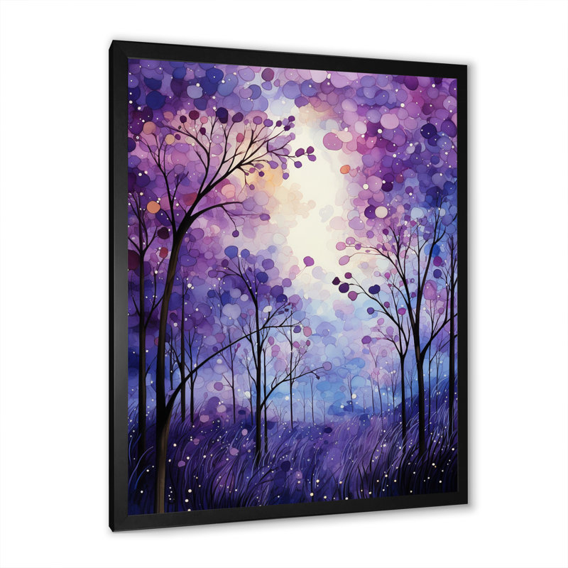 Macmahon Violet Serenade - Print on Canvas, Black Single Picture Framed, 32" H x 24" W x 1" D