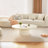 Hillsborough Single Oval Coffee Table Cream White Center Table for Living Room