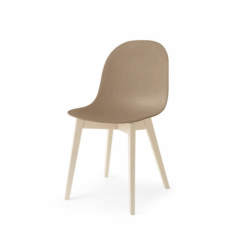 Academy Side Chair with Wooden Frame, Bleached, Matte Taupe