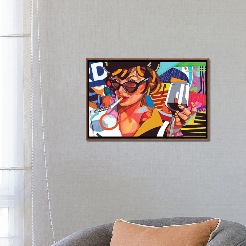 «No smoking» - impression d'art graphique, H 26 po x l 18 po x 1,5 po, Toile avec cadre en bois brun classique, Pas de tapis