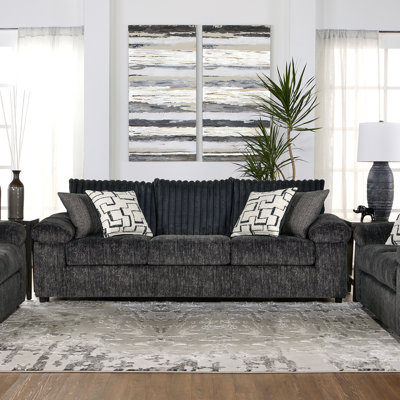 Latitude Run® Oliwier Wide Wale Corduroy Sofa, Charcoal