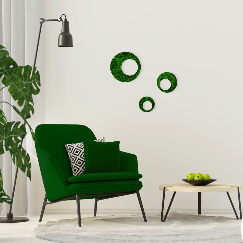 Contemporary Circles Decor Set, Candy Green