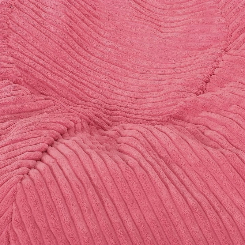 Polyester moderne en velours côtelé 3 pi Fauteuil à billes, Tissu rose