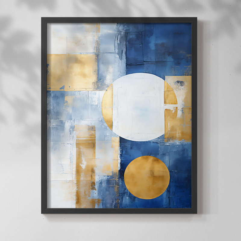 Série ABSTRACT Dxxiv - reproduction encadrée de qualité supérieure - prête à être accrochée - aucun clou requis