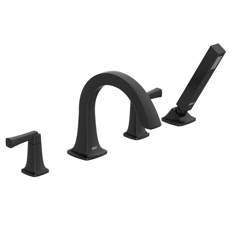 American Standard Townsend Roman Bathtub Faucet with Hand Shower, Matte Black