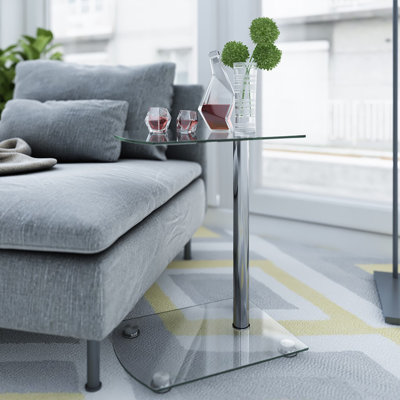 Mikell Glass Top Rectangular Side Table