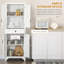 Armoire de rangement à 4 portes avec tiroir et tablettes réglables
