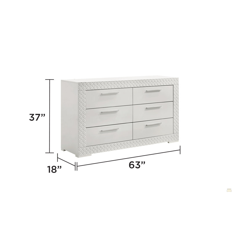 Commode 6 tiroirs en bois