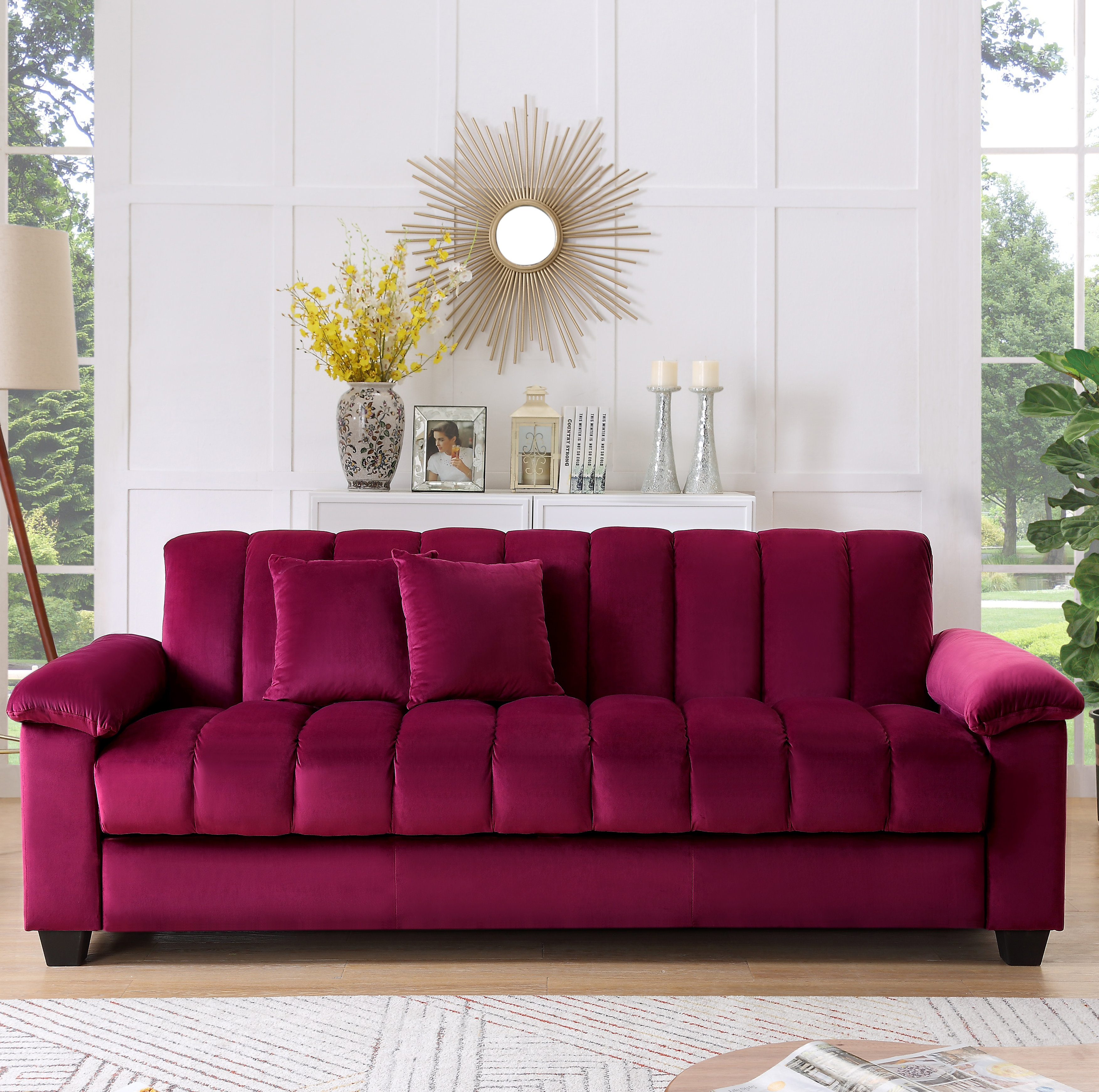 Hemphill velvet sleeper store sofa mercer41 fabric