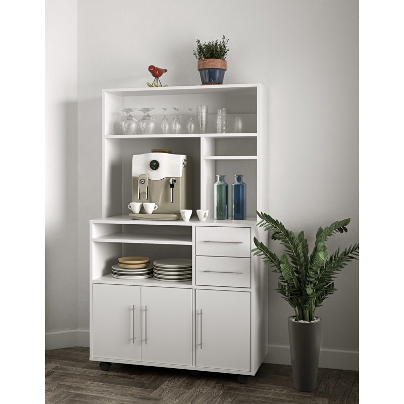 Seyma Wood Kitchen Cart, White