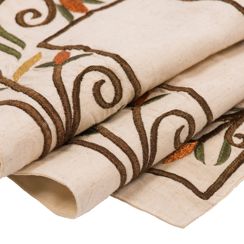 Collection de textiles de Noël Yeriel, L 60 po x l 12 po, Beige