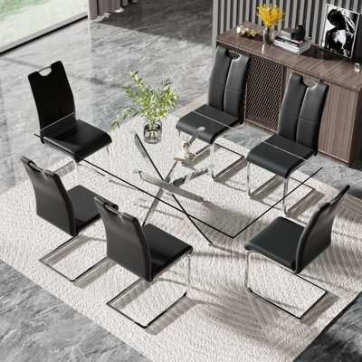 Gracieleigh Glass Top Pedestal Dining Set